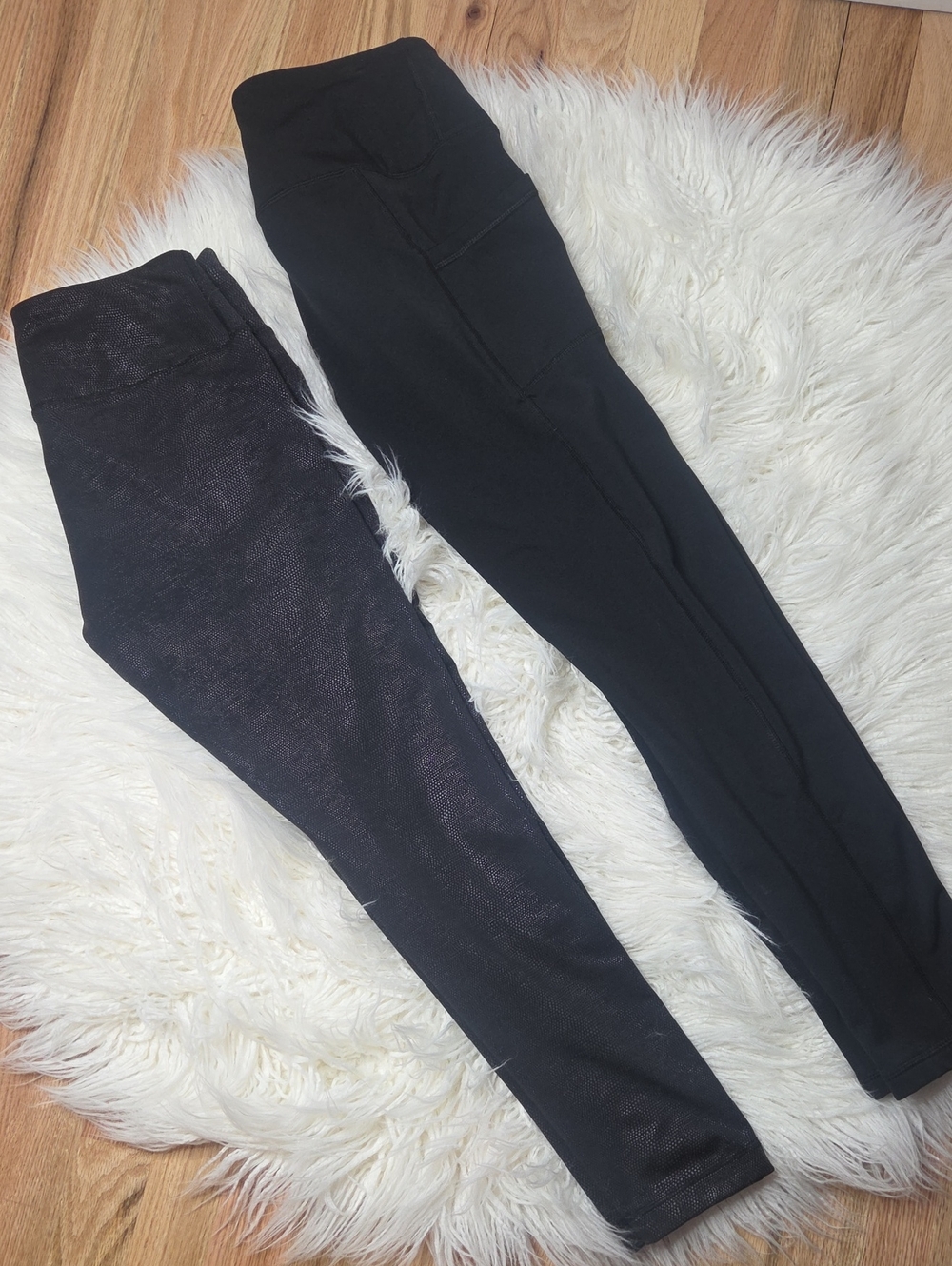 Black Active Leggings with Side Pocket Sz M